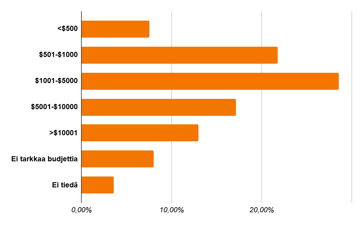 Hakukoneoptimoinnin budjetti kuukaudessa